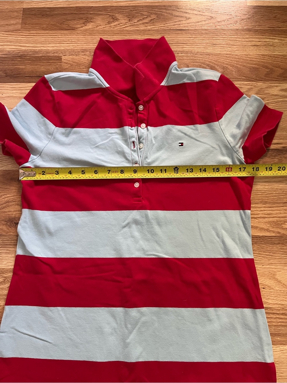 Tommy Hilfiger Red and Teal Rugby Striped Polo Mini Dress - Picture 4 of 5